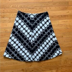 Elevenses Black and White Chevron A-Line Skirt size:6